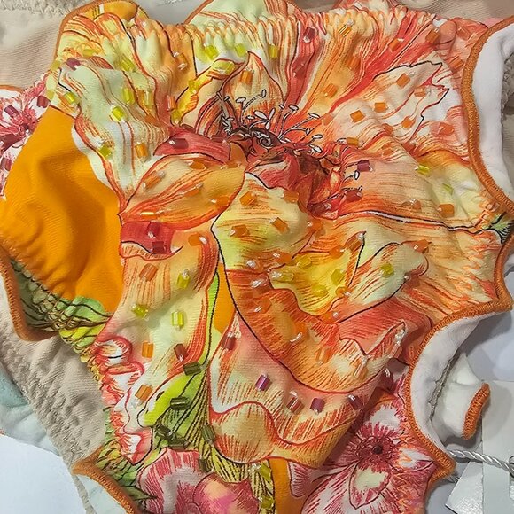 Pq Swim Embroidered Lettuce Edge Bikini Bottom - Picture 6 of 12